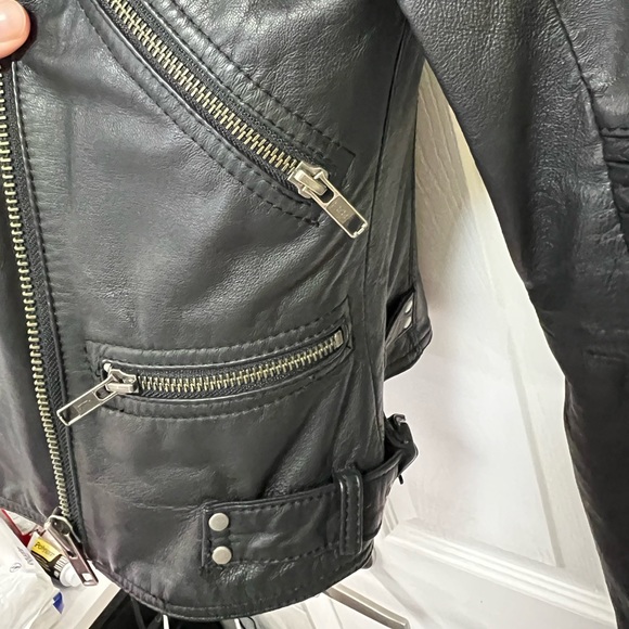 Danier Black Biker Leather Jacket - Picture 7 of 12